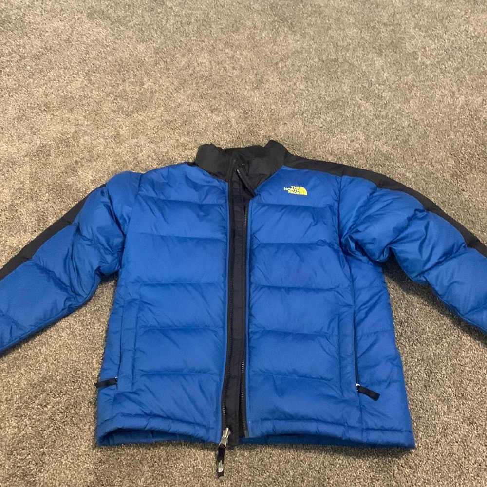 Blue north face winter coat